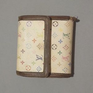 Authentic Louis Vuitton White Monogram Elise Wallet